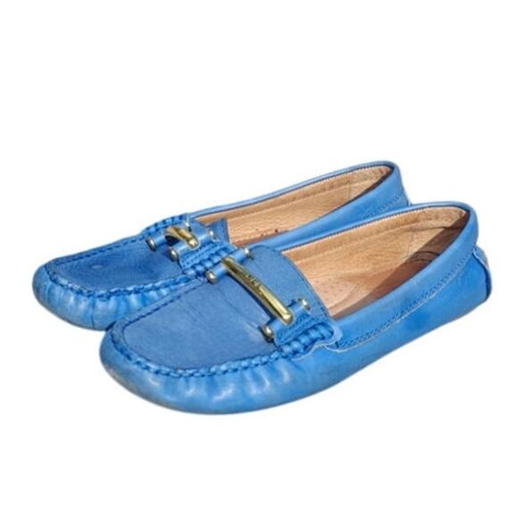 Blue Ralph Lauren leather loafers sz 6 - Picture 1 of 8